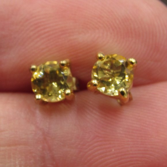 Jewelry - Sterling Silver Citrine Gemstone Stud Earrings